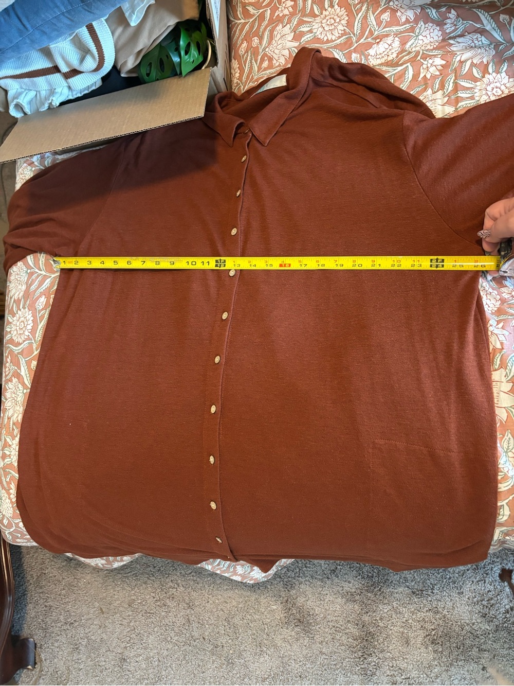 Free People FP Beach Oversized Button Down Tunic in Rust Size XL - Picture 5 of 8